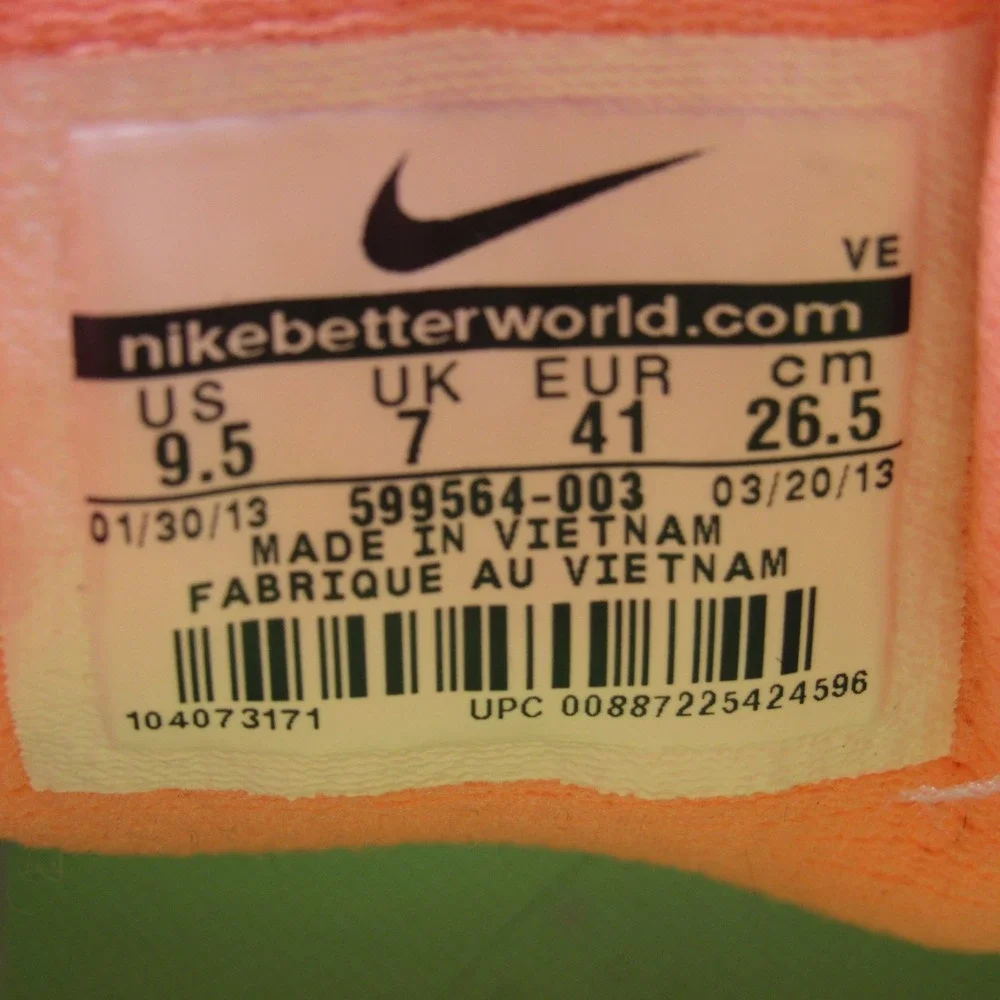 Nike Dual Fusion ST 2 Running Shoes Womens 9.5 Grey Pink Peach  599564-003